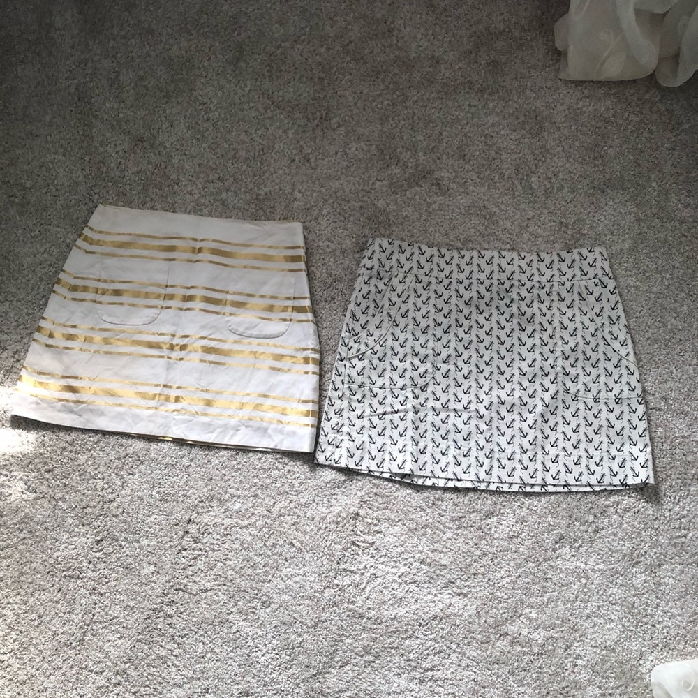 Two pieces bundle lot J.Crew cotton/Linen blend mini skirt, both size 12
